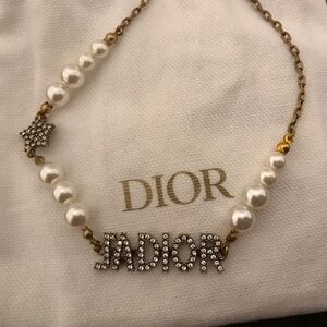 Dior Gold Necklace with Pearls and Crystals